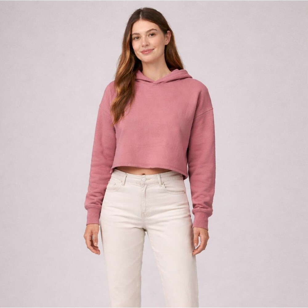 Abercrombie & Fitch SoftAF Dusty Rose Cropped Hoodie Women's Small